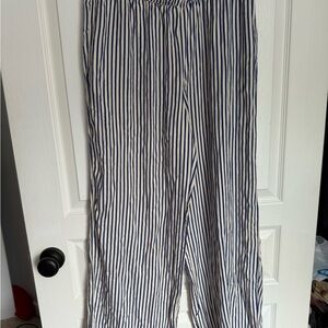 Blue and White Striped Pants